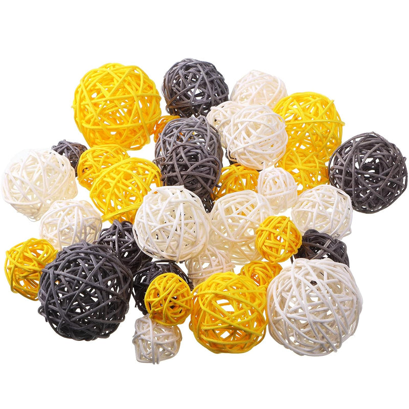 72 Pcs Wicker Rattan Decorative Balls Centerpiece Bowls Orbs Vase Fillers For