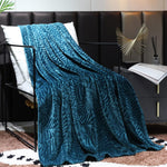 Super Soft Flannel Fleece Throw Blanket, Lightweight Cozy Warm Leaves Textured
