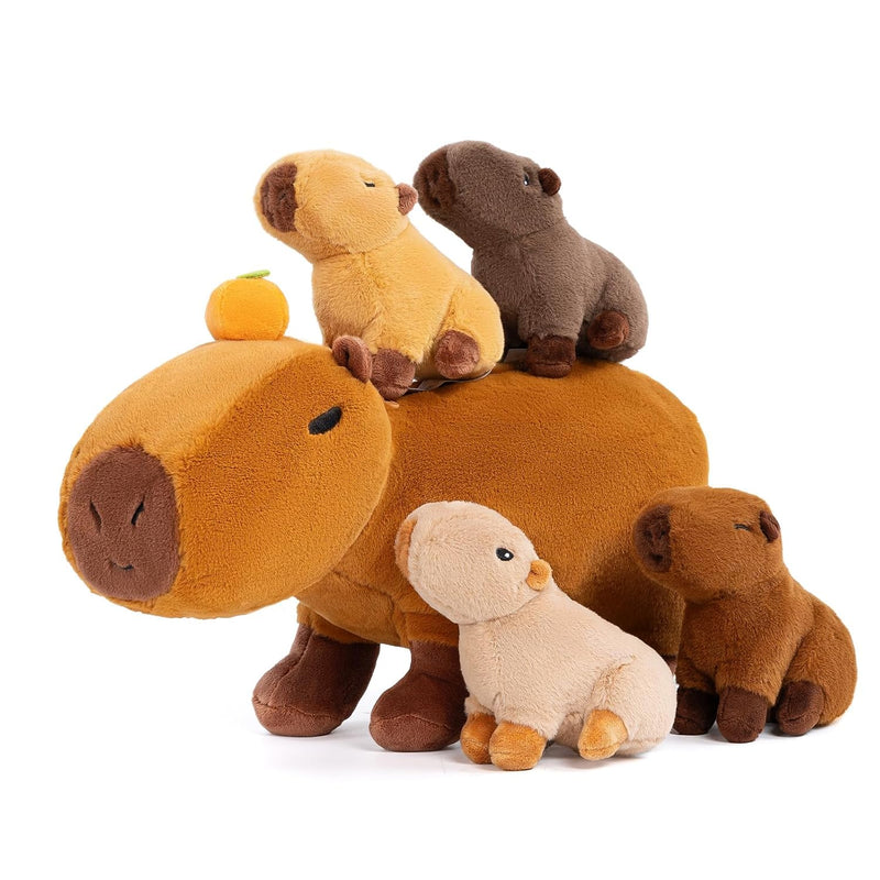Capybara Stuffed Animals With Babies Inside 14.5" Capybara Plush Toys With