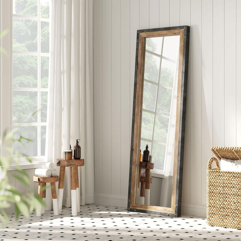 16X48 Leaner Floor Mirror Full Length, Large Rustic Wall Mirror, Free Standing