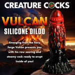 Vulcan Silicone Dildo For Men, Women & Couples. Firm And Flexible, Strong Suction Base, Fantasy Dildo, Unique Texture. Premium Phthalate-Free & Body-Safe Silicone. 1 Piece, Red