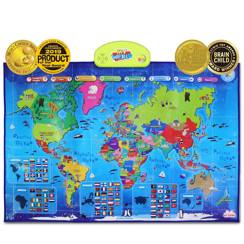 I Poster My World Interactive Map Educational Talking Toy For Children Of A