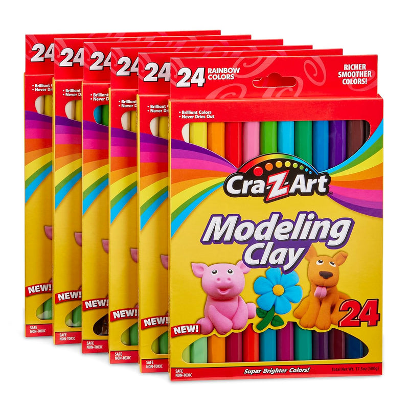 Cra-Z-Art Bulk Modeling Clay Kit - 6 Pack of 24 Count Modeling Clay Set