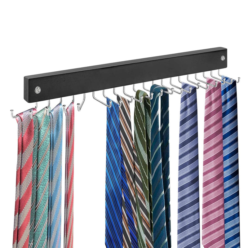 Tie Rack Wall Mounted, Tie, Belt And Scarf Hanger 20 Hook, Tie And Belt Organize