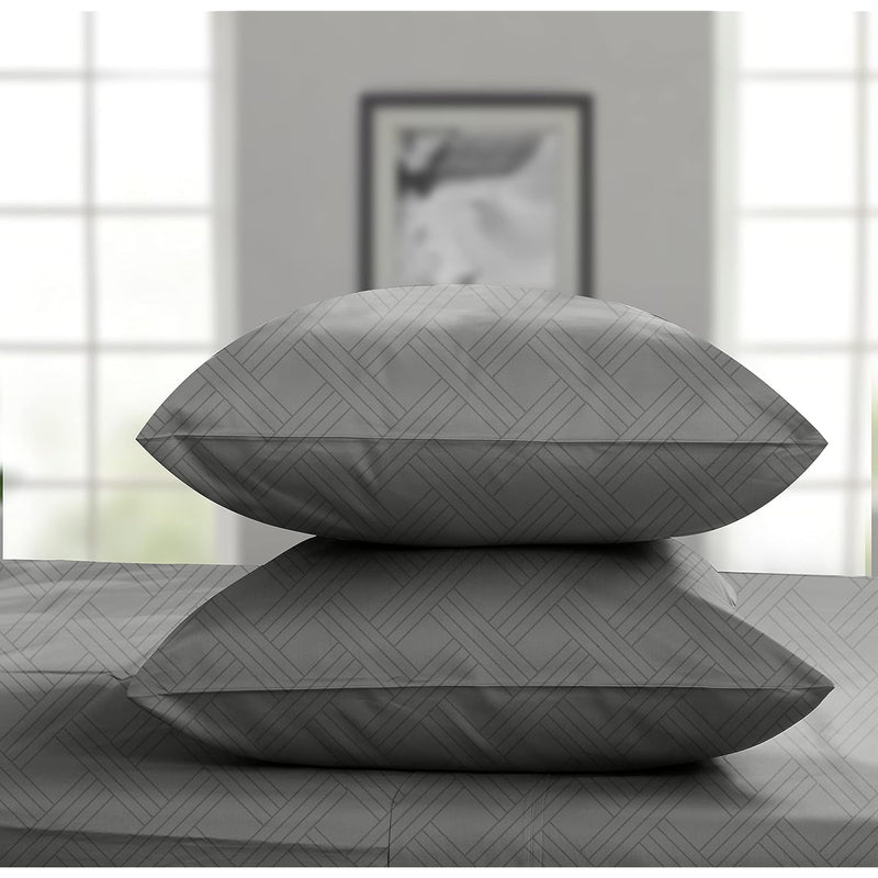 Home Linen Luxury Queen Pillowcases - 800 Thread Count Jacquard Damask, 100% P