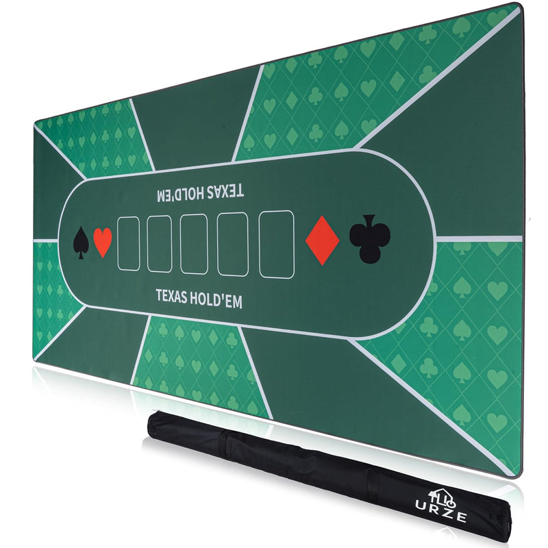Foldable Table Top Poker Mat 70" X 35" Poker Table Top Mat With Non Slip Ba
