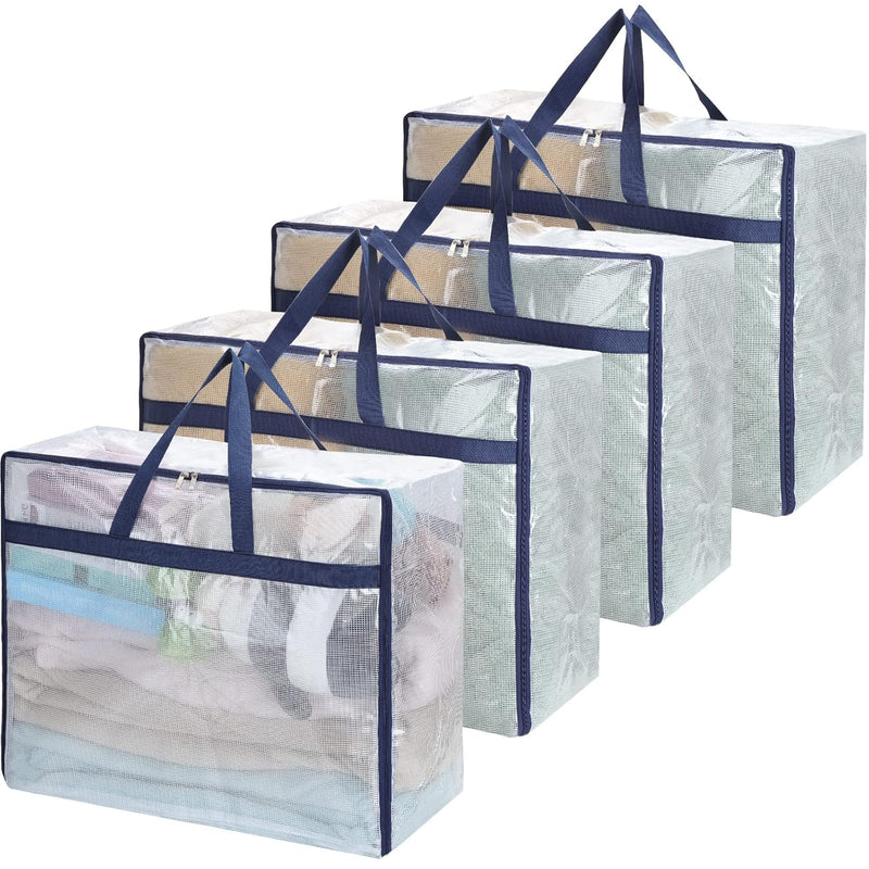 Extra Large Capacity Blanket Storage Bags Clear Storage Bags With Zipper, Closet