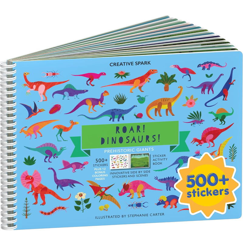 Dinosaur Coloring and Sticker Activity Book with Over 500 Stickers for Kids