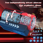 Automatic Male Masturbator Massager with Dual Sleeves, Thrust & Vibration