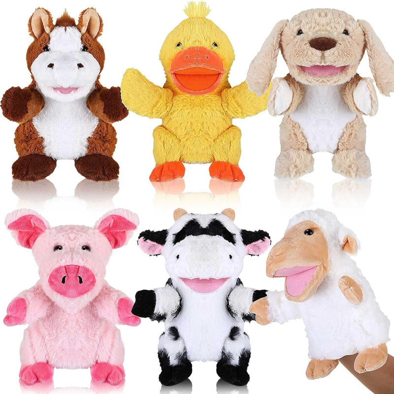 6 Pieces Animal Hand Puppets Kids Hand Puppets With Working Mouth Animal Puppe