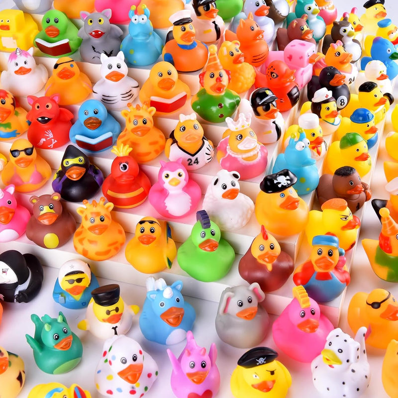 55 Packs Rubber Ducks, Assortment Rubber Ducks In Bulk For Kids Party Favor