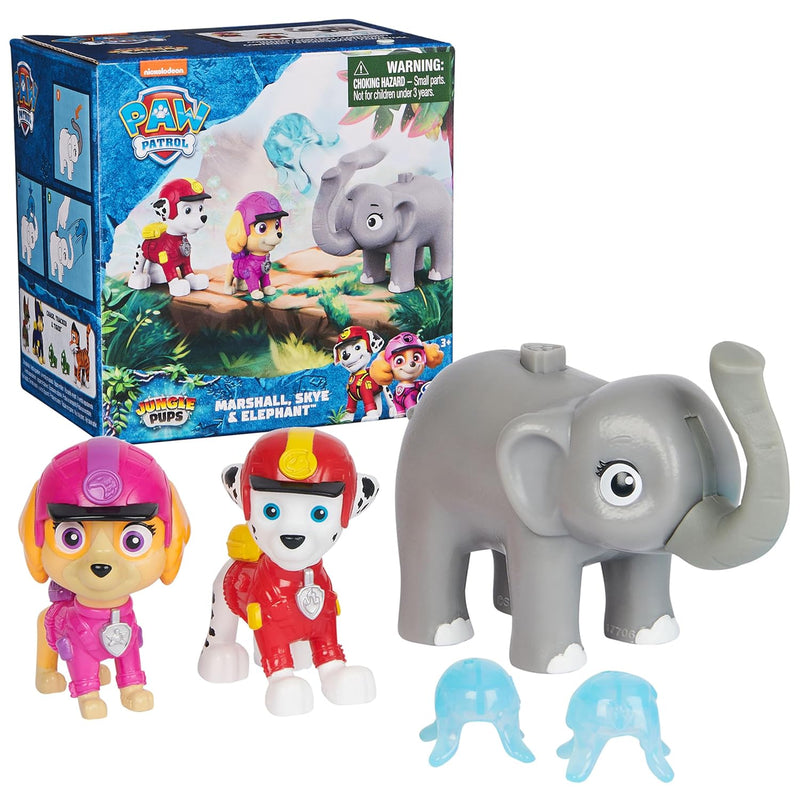 Paw Patrol: Jungle Pups Marshall, Skye & Elephant Action Figures with Proje