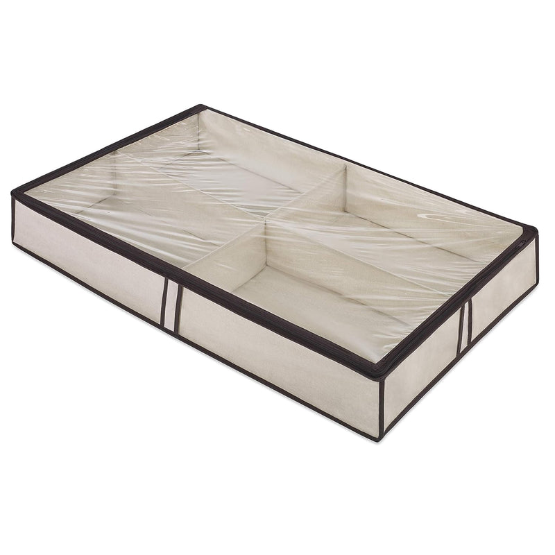 4 Section Underbed Boot Bag, White, Black