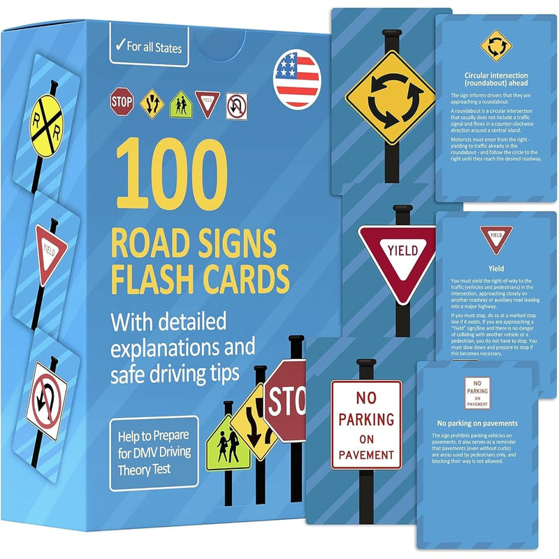 Road Signs Flash Cards With Detailed Explanations And Safe Driving Tips Sto