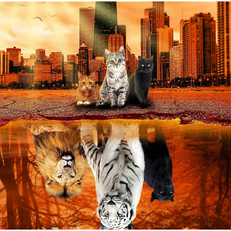 Jigsaw Puzzles 1000 Pieces Puzzles For Adults, Cat Tiger Puzzle Animal Adul