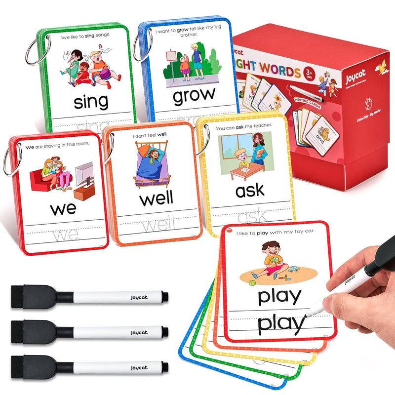 Sight Words Kids Writing Flash Cards, 220 Dolch & Fry High Frequency Sight