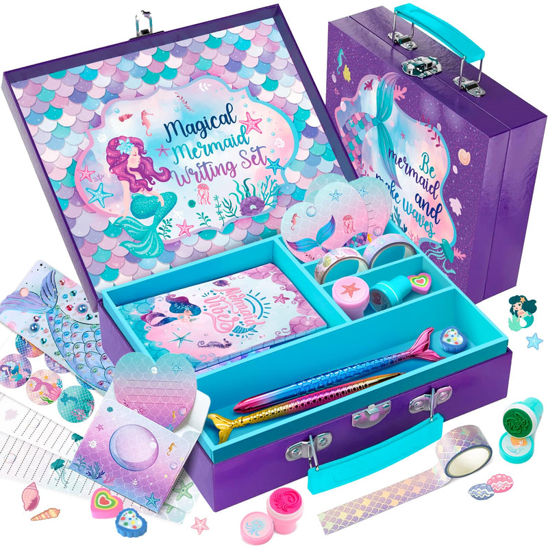 Mermaid Stationery Set For Girls 54 Piece Art And Letter Writing Kit With S