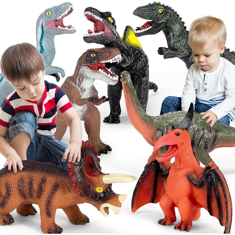 7 Piece Jumbo Dinosaur Toys For Kids Big Dinosaur Toys For Boys Realistic G