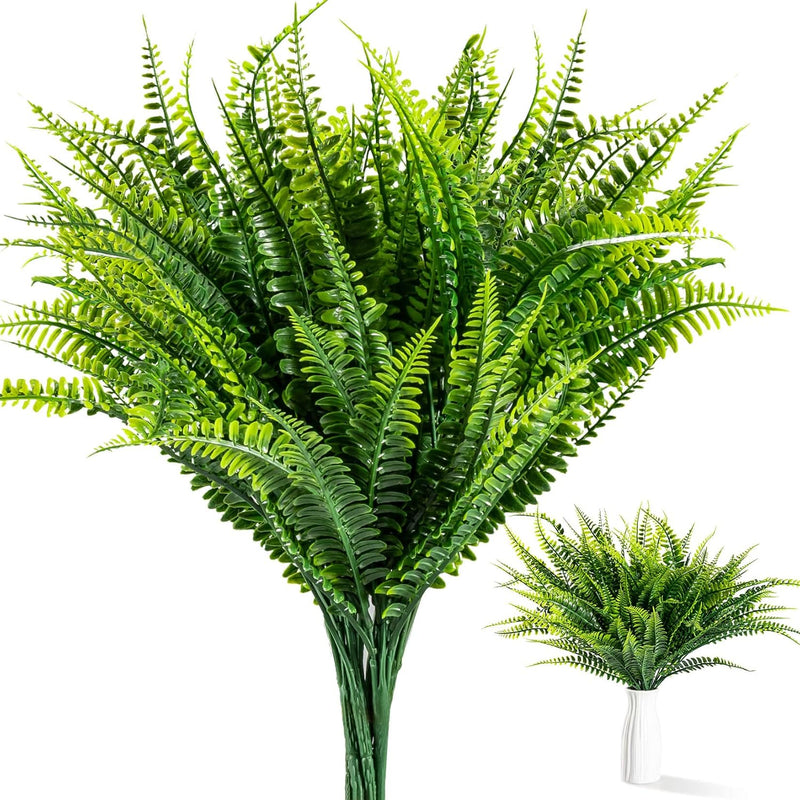 6 Pcs Fake Fern - Artificial Ferns For Outdoors Faux Ferns For Outdoor Planter