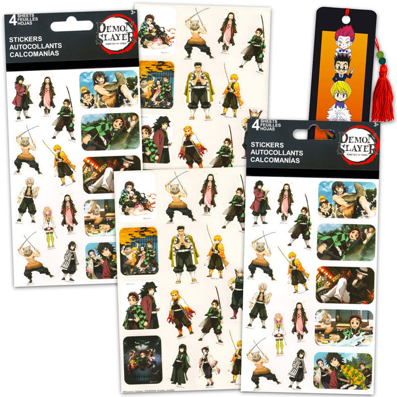 Deluxe Kimetsu no Yaiba Stickers Bundle, 8 Sheets of Premium Stickers for Party Favor Arts & Crafts