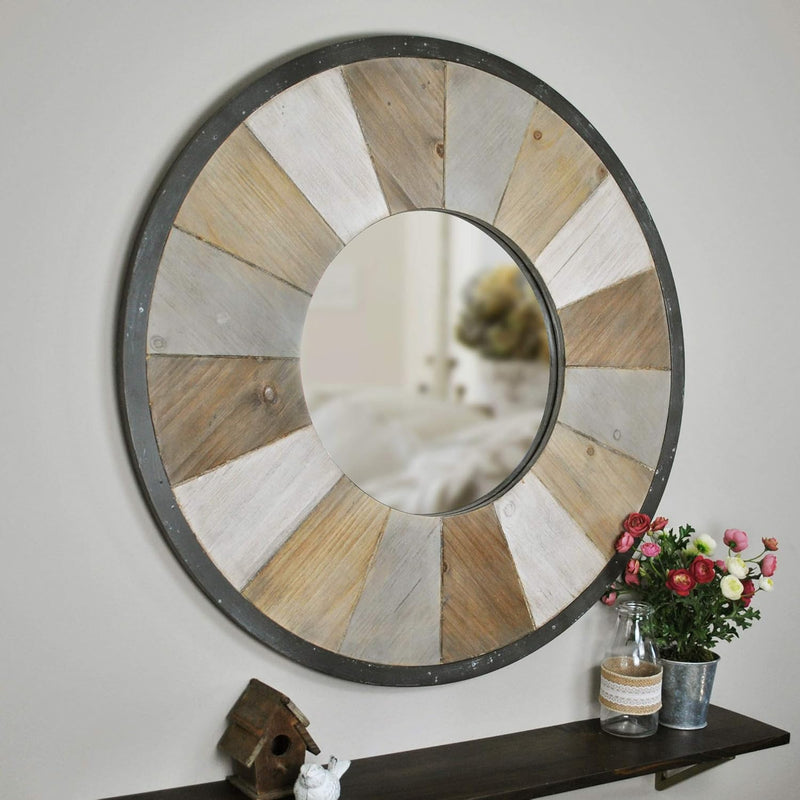 Adler Rustic Wood Mirror, 31.5", Natural