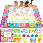 Water Doodle Mat for Kids with Magic Pens and Drawing Templates