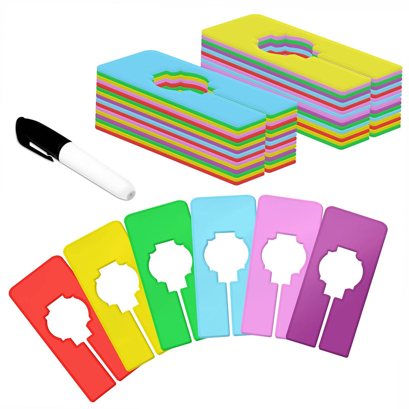 30 Pcs Closet Rack Dividers, 6 Colors Rectangular Clothing Hanger Dividers With