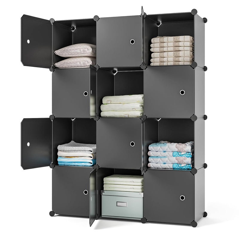 Closet Organizer, 12-Cube Storage With Doors, Closet Organizers And Storage, Por