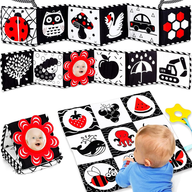 Black And White High Contrast Baby Toys 0 6 Months Montessori Tummy Time To