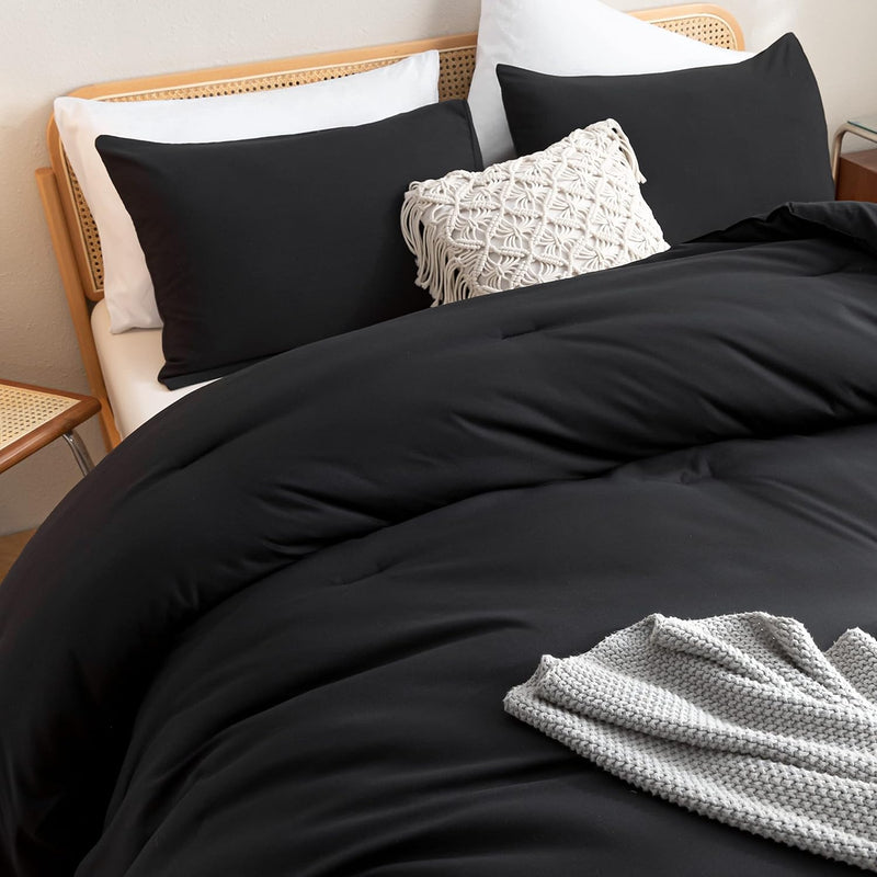 Black Full Size Comforter Sets,3Pcs Comforter Full Size For Girls Boys Teen (1