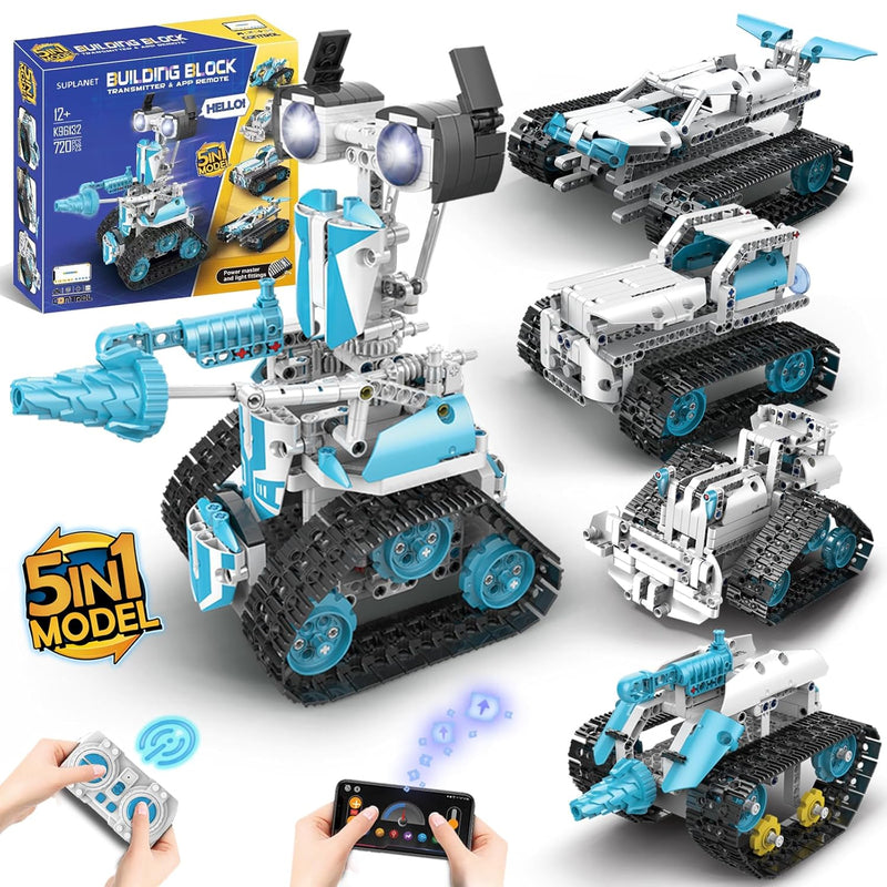 Stem Robot For Kids Ages 8 14, 5 In 1 Remote Control And App Programmable R