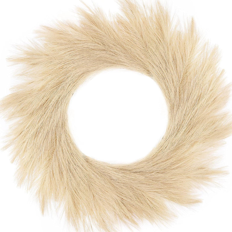Artificial Pampas Grass Wreath, 26" Faux Pampas Grass Decor For Home Boho Fall