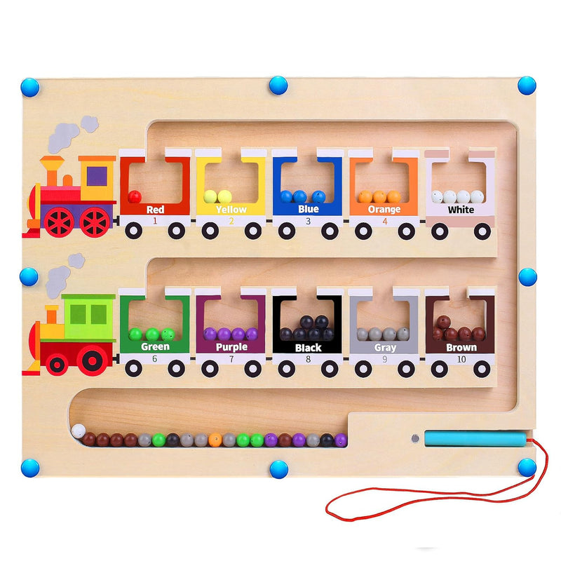 Magnetic Color And Number Maze, Montessori Toys For 3 4 Year Old Boys Girls