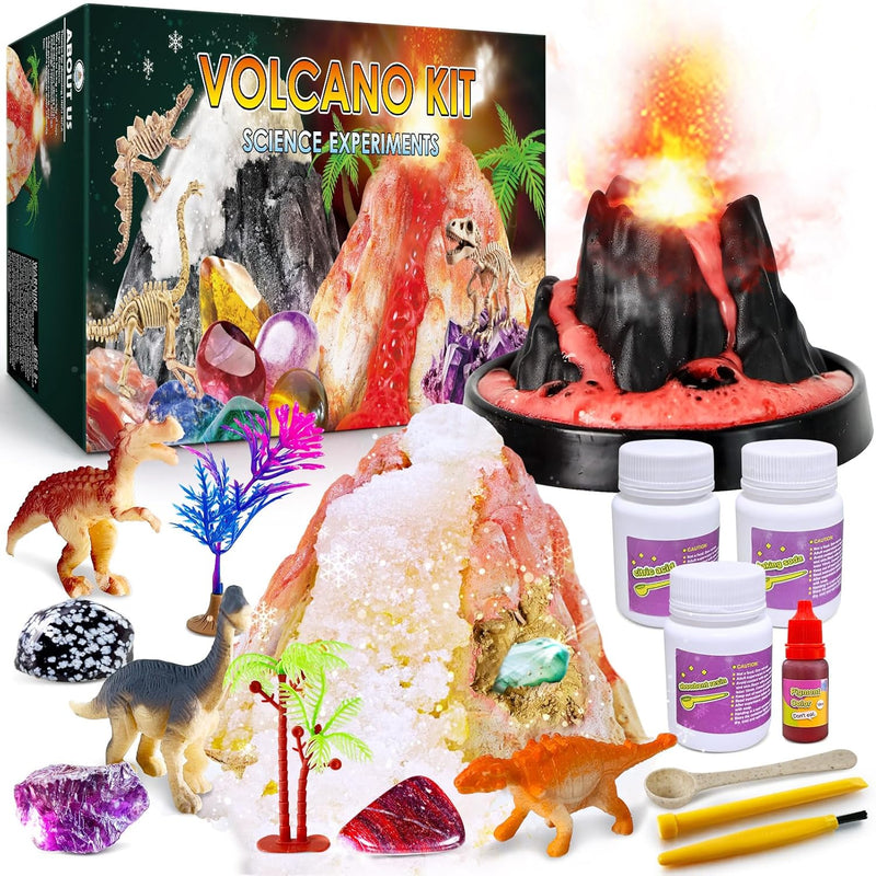UNGLINGA Erupting Volcano Science Kit for Kids, Gemstone Donosaur Dig Volca