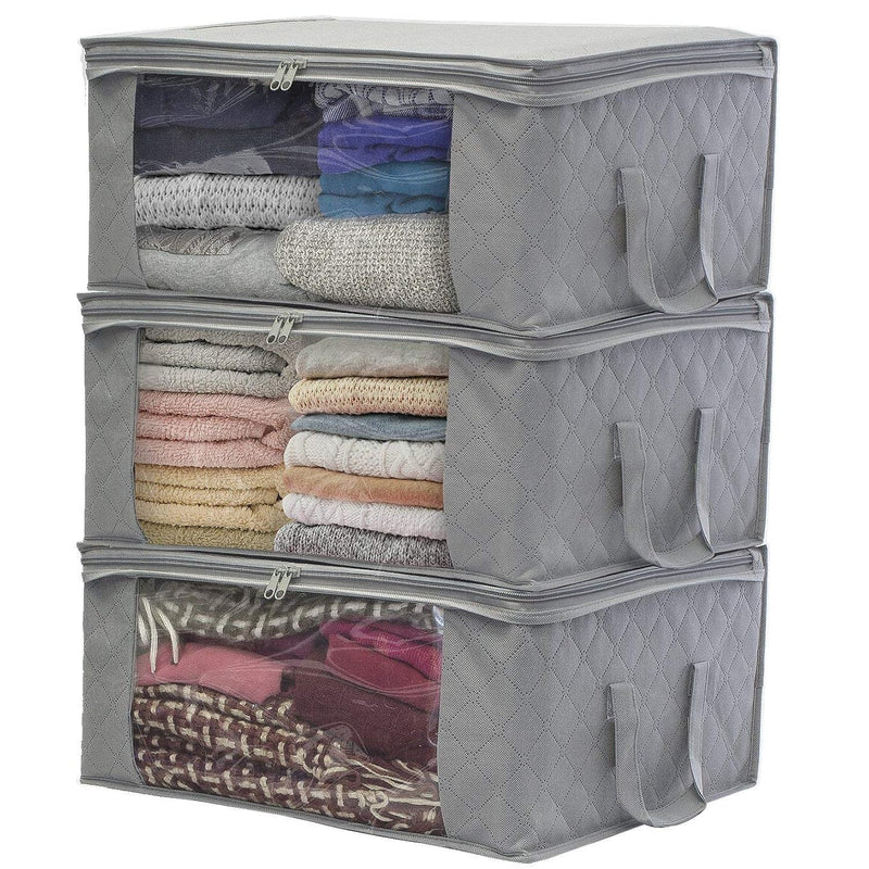 Foldable Storage Bag Organizers, Large Clear Window & Carry Handles, Great For C