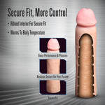 Blush Performance Magnum Xtender 9" Penis Sleeve, Adds 1.75” Length & 2.75” Girth - Realistic Cock Sleeve Extender Sheath, Soft X5 Plus Tpe Ribbed Fit, Body-Safe - Adult Sex Toy For Men - (Beige)