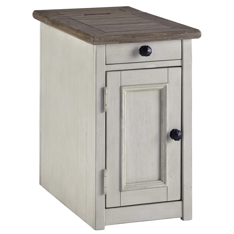 Signature Design By Ashley Bolanburg Farmhouse Chair Side End Table With Outle