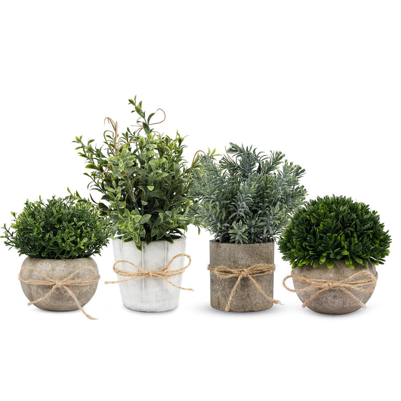 4Pcs Small Fake Plants For Home Decor - Faux Plants Indoor For Bathroom Decor