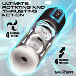 The Milker Roto-Stroke Thrusting & Rotating Masturbator For Men & Couples. Thrusting And Rotation, Multiple Textures. Soft And Stretchy Tpe, Easy Cleaning. Rechargeable And Waterproof. 4 Pieces, Black