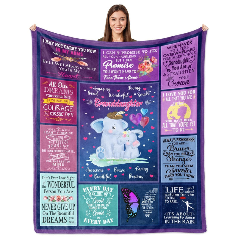 Granddaughter Gifts From Grandma, Granddaughter Blanket 60"X50", Granddaughter