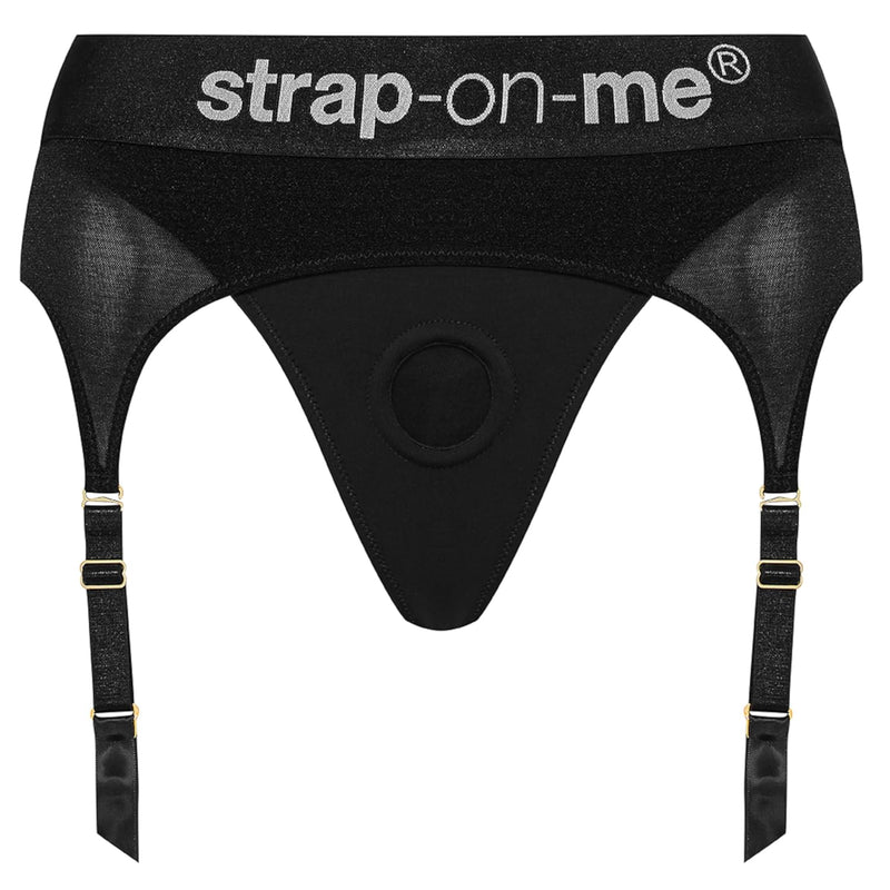 Rebel Lingerie Mesh & Microfiber Sex Harness Strap-On All Dildo Compatible Second Skin With Elastic Waistband & Silicone Ring (Black, Medium)