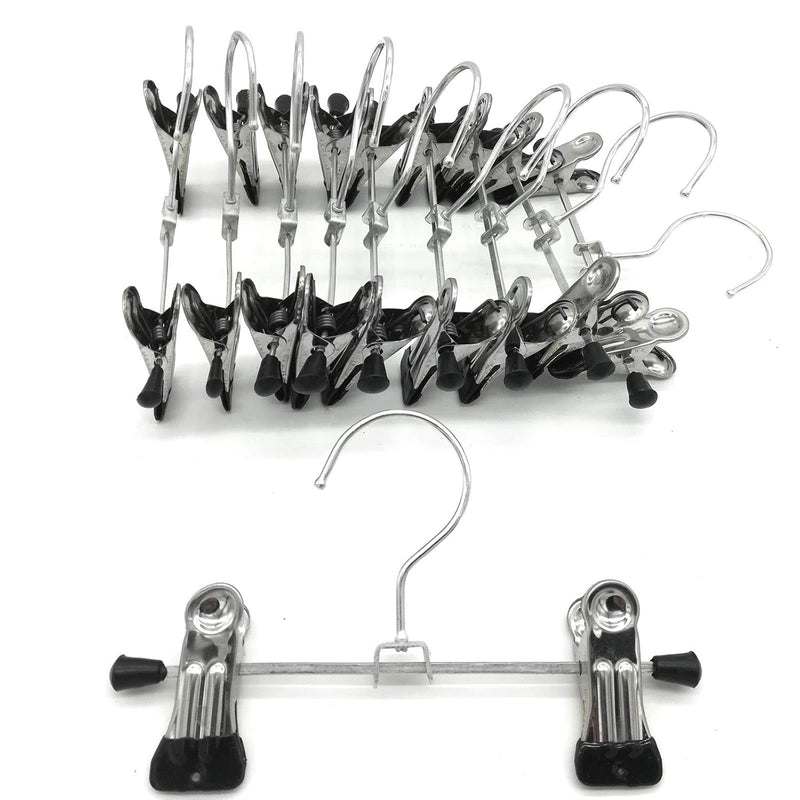 Eavoqlb A Pack Of 10 Portable Travel Clips Hangers Chrome Finished Adjustable Cl