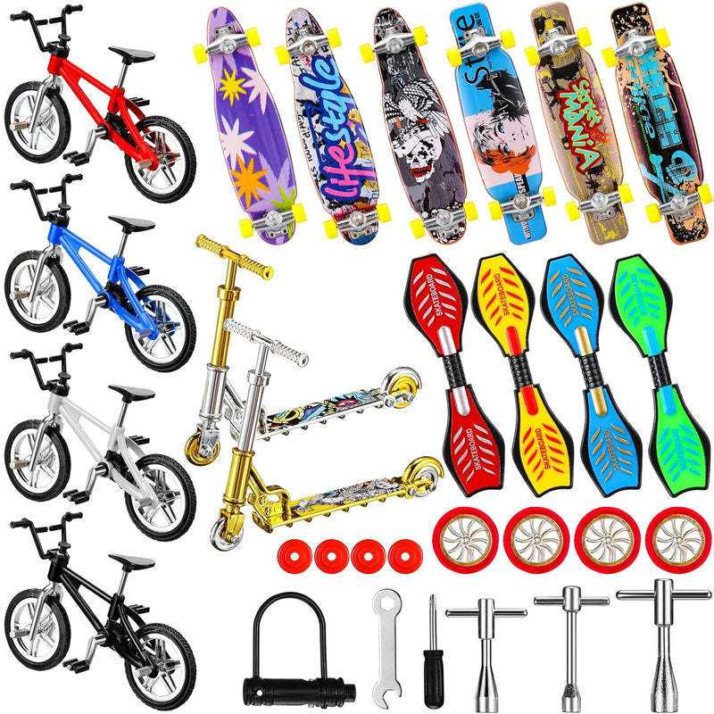 Skylety 31 Pieces Mini Finger Toys Set for Boy Girl includes 6 Finger Skate