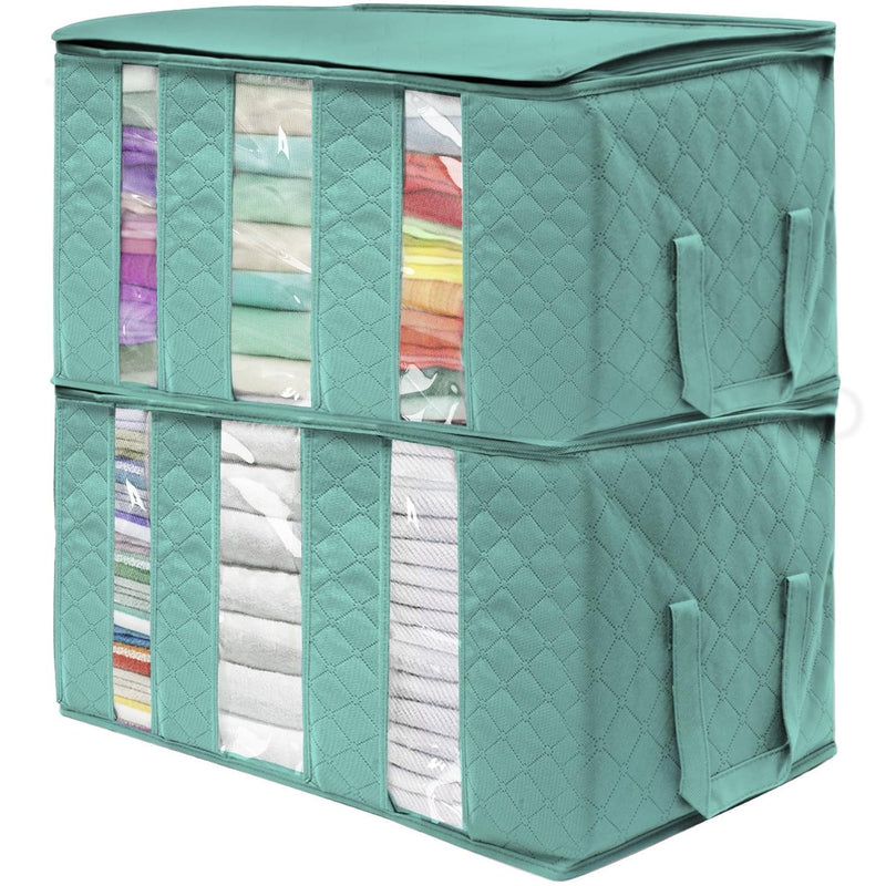 Foldable Storage Bag Organizers, 3 Sections, Great For Clothes, Blankets, Closet