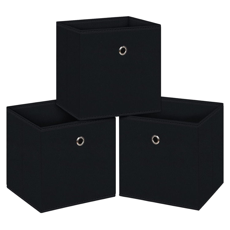 Black Foldable Storage Cubes Bins ,11 Inch Cloth Storage Cube Fabric Storage Box
