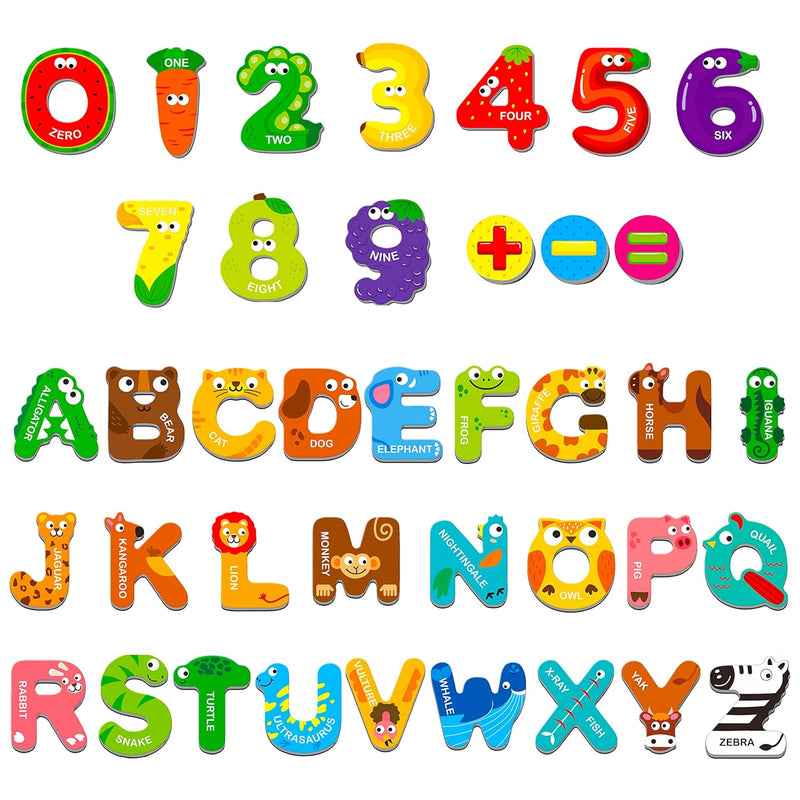 Magnetic Uppercase Letters and Numbers, Educational Learning Tool for Kids