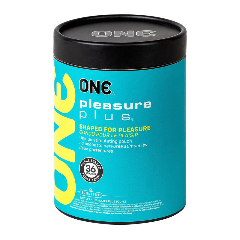 Pleasure Plus Condoms | Dual Stimulation | Ultra Thin Latex Condoms | Extra Lubricated | Triple Tested | Nontoxic, Vegan, Non-Gmo | 12 Pack