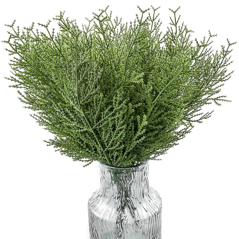 50 Pcs Artificial Pine Branches,Christmas Faux Cedar Stems,Artificial Faux Ced