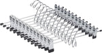 12 Pack Heavy Duty Add on Metal Pants Skirt Hangers, Stackable Add-on Metal Clothes Hangers with 2-Adjustable Clips, Cascading Clip Hangers Space Saving for Jeans, Slacks
