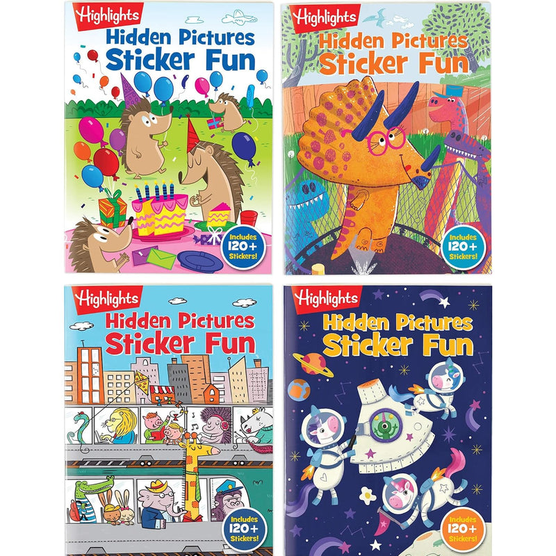 4-Pack Hidden Pictures Sticker Activity Books for Kids Ages 3-6 with 400+ Stickers